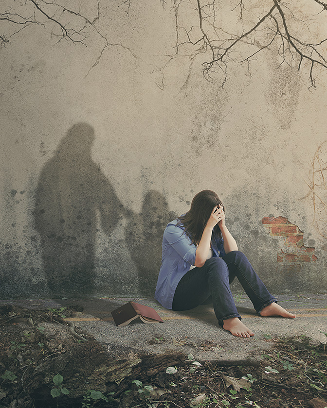 christian_counseling_pennsylvania Young woman with shadow of Jesus behind her. Christian Counseling in PA
