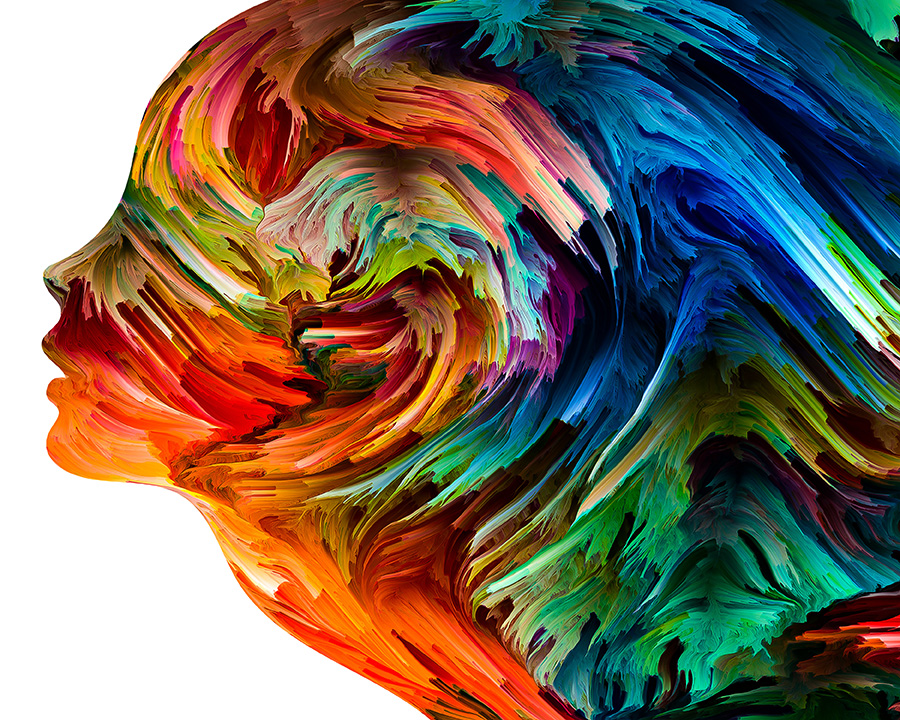 self-esteem-counseling-online-pennsylvania Woman filled with colors as she develops self-esteem in therapy
